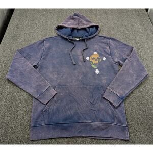Taco Tuesday Purple Acid Wash Grunge Skull Logo Hoodie Sweatshirt Size Med